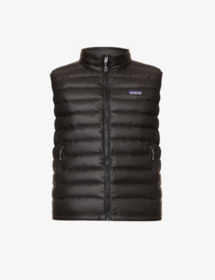 Patagonia Padded High-neck Recycled-polyester-down Gilet In Black