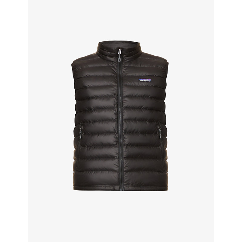 Patagonia Padded High-neck Recycled-polyester-down Gilet In Black