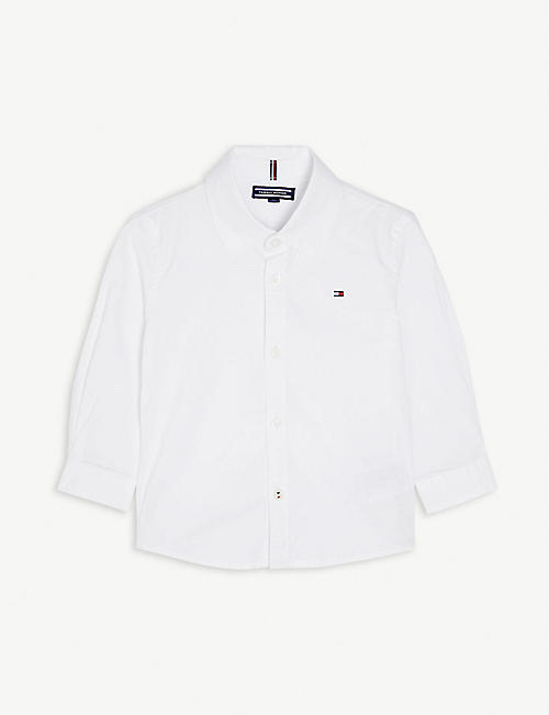 TOMMY HILFIGER: Logo-embroidered Oxford stretch-cotton shirt 9-24 months