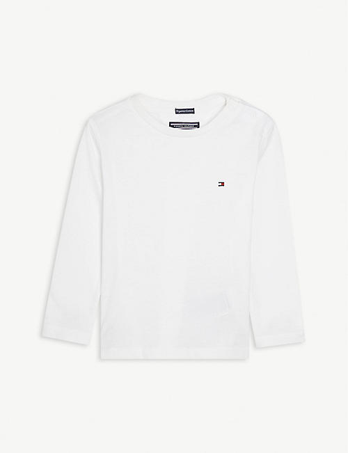 TOMMY HILFIGER: Basic logo-embroidered organic-cotton T-shirt 9-24 months