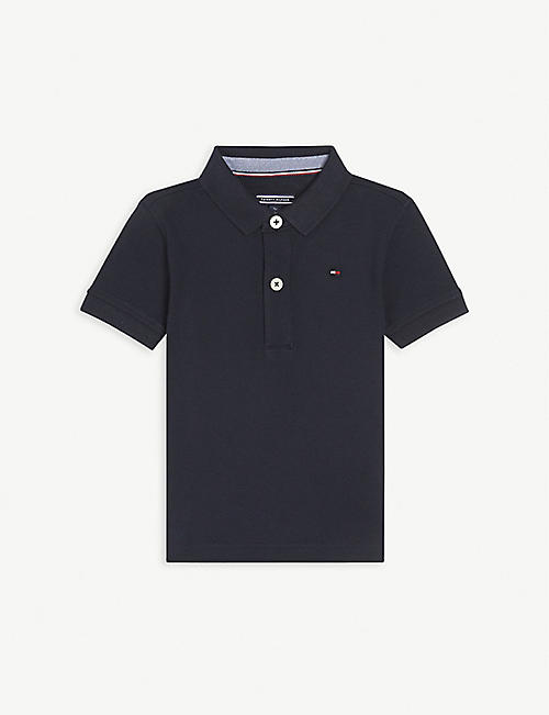 TOMMY HILFIGER: Flag-embroidered organic-cotton polo shirt 9-24 months
