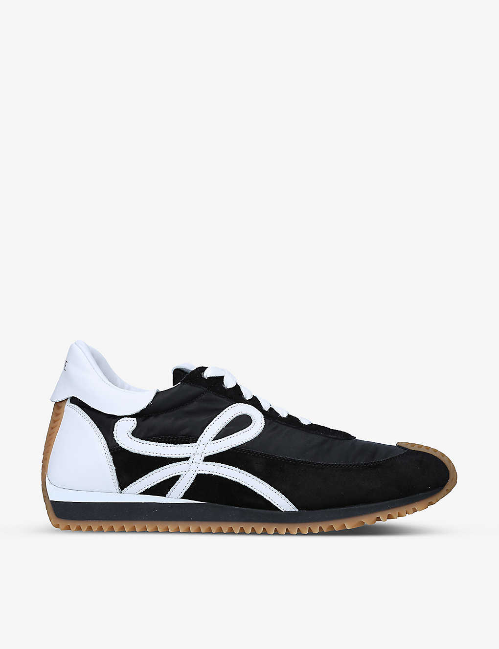 Loewe Flow Runner Monogram Leather And Shell Trainers In Blk/white