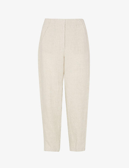 WHISTLES: Barrel-leg loose-fit linen trousers