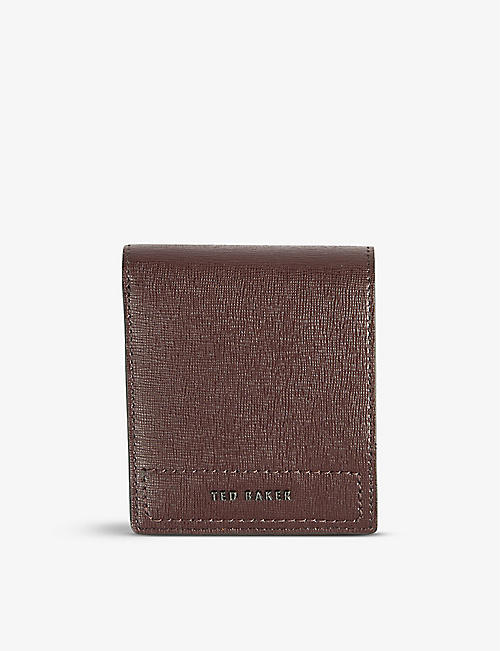 TED BAKER: Corandr bifold saffiano leather card holder