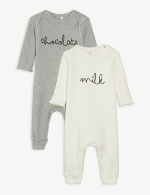 ORGANIC ZOO: Milk Chocolate Cotton Romper Gift Set 0-3 months