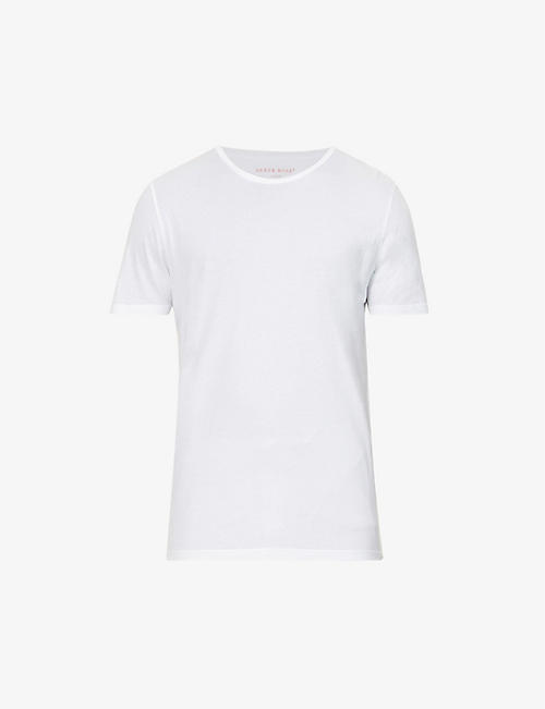 DEREK ROSE: Riley brand-embroidered short-sleeved cotton-jersey T-shirt