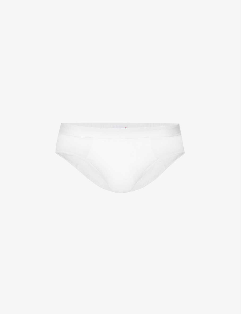 Derek Rose Jack Branded-waistband Stretch-cotton Briefs In White