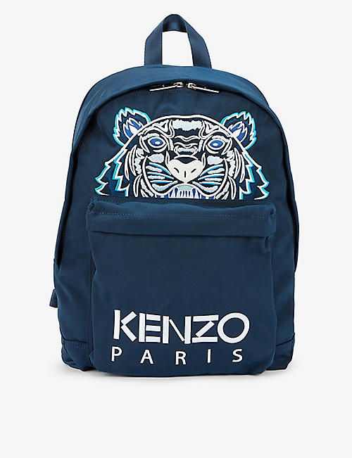 KENZO: Logo-embroidered twill backpack