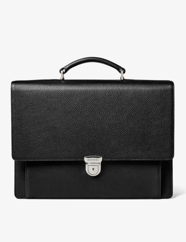 City grained-leather messenger bag
