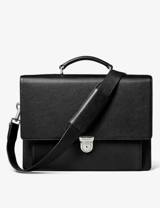 City grained-leather messenger bag