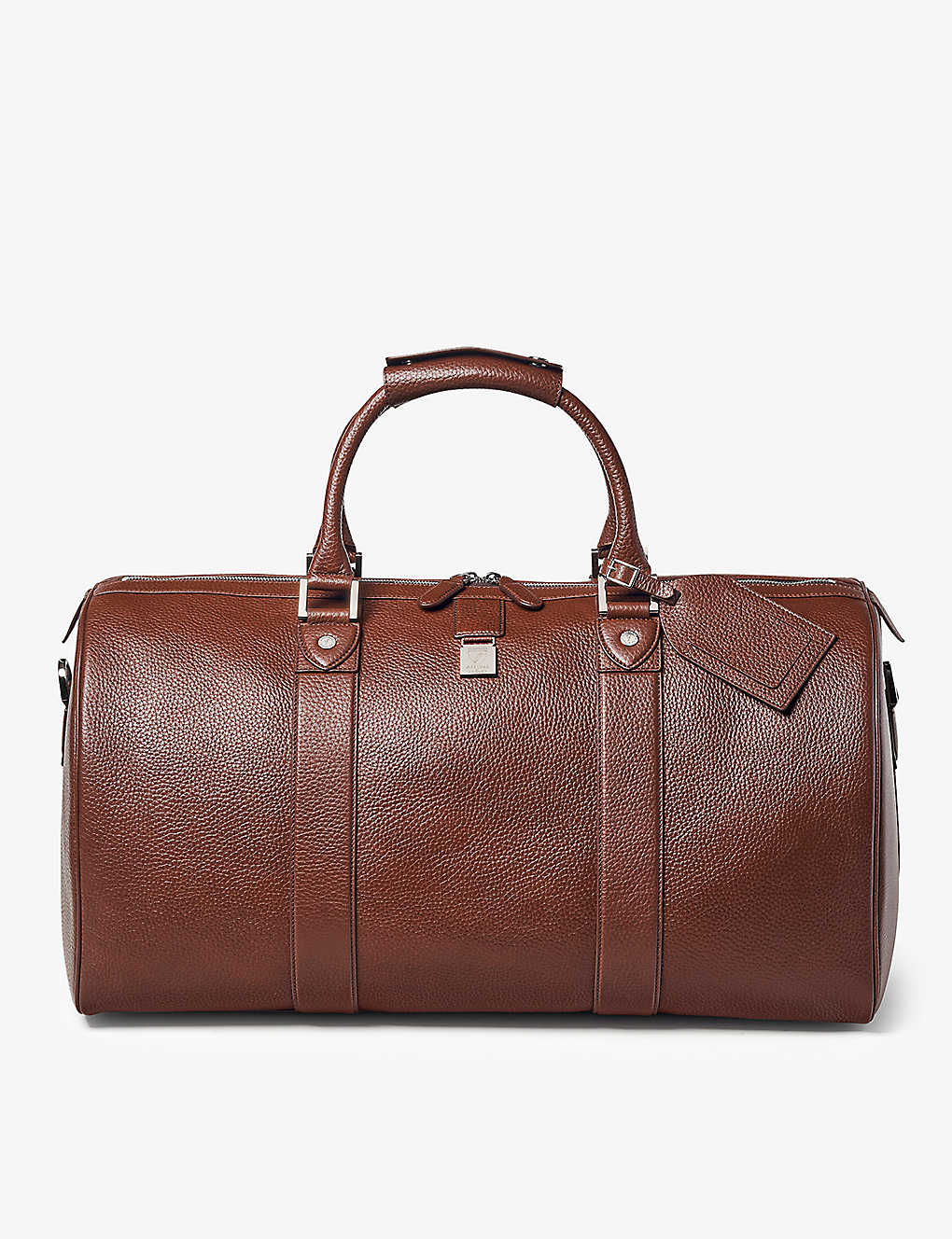 ASPINAL OF LONDON ASPINAL OF LONDON TOBACCO BOSTON GRAINED-LEATHER DUFFLE BAG,48224001