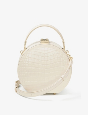 ASPINAL OF LONDON: Hat Box mini croc-embossed leather cross-body bag