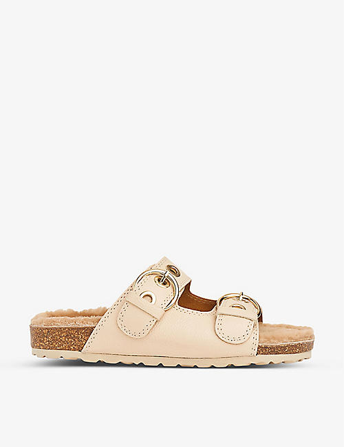 LK BENNETT: Romeo shearling-lined leather sandals