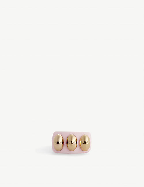 LA MANSO: Knuckle Duster oval-embellished plastic ring