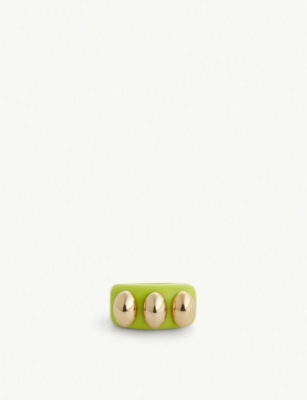 LA MANSO: Knuckle Duster oval-embellished plastic ring