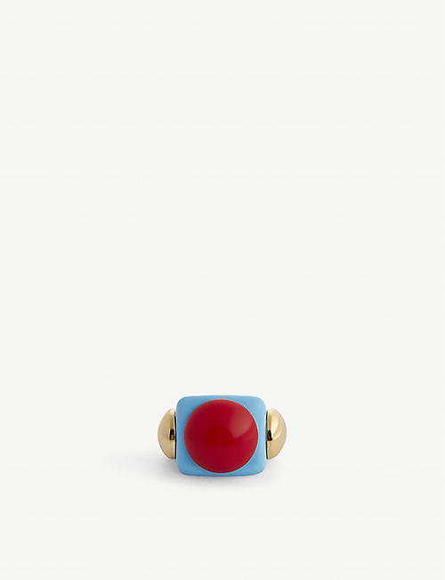 LA MANSO: Hot & Cold oval-embellished plastic ring