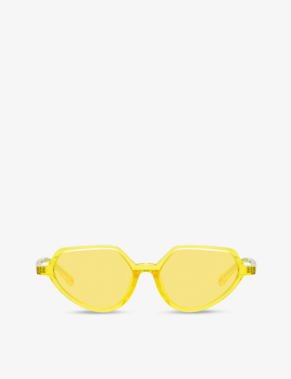 Linda Farrow Women's Yellow/ Yellow Gold X Dries Van Noten Cat's Eye-frame Acetate Sunglasses