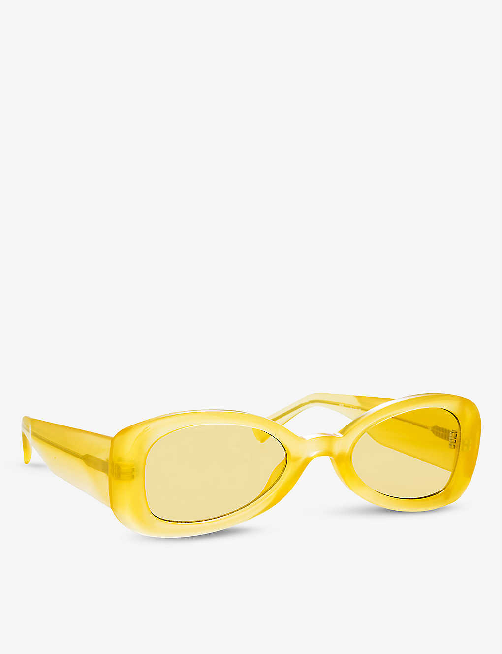 Linda Farrow X Dries Van Noten Oval-frame Acetate Sunglasses In Antique Gold/ Yellow