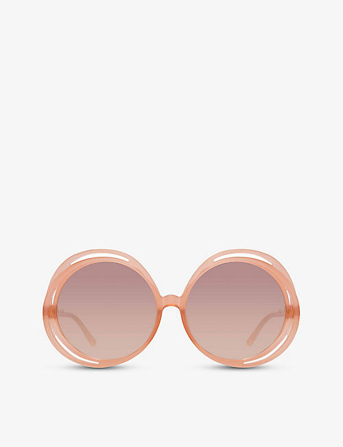 LINDA FARROW: Ellen round-frame acetate sunglasses