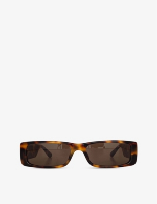 LINDA FARROW: Dania rectangular-frame acetate sunglasses