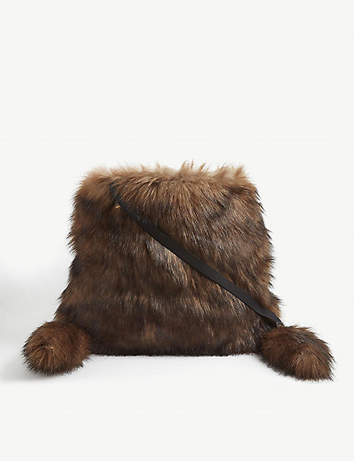 BURBERRY: Fluffy faux-fur shoulder bag
