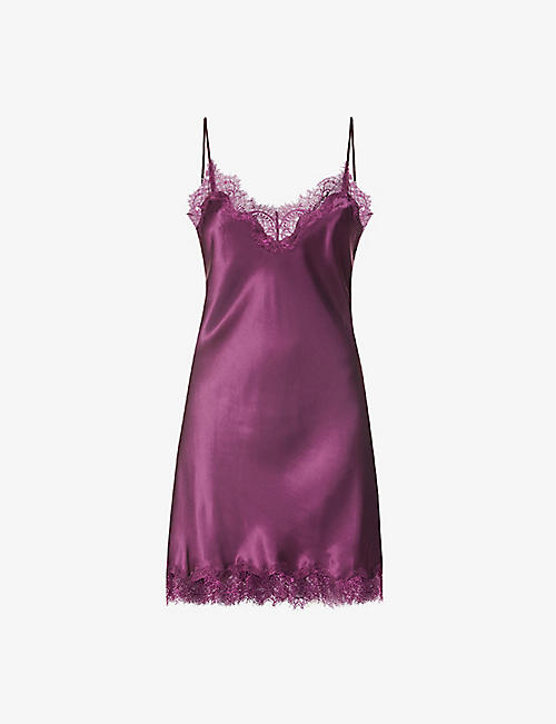 SAINTED SISTERS: Scarlett lace-trimmed silk-satin chemise
