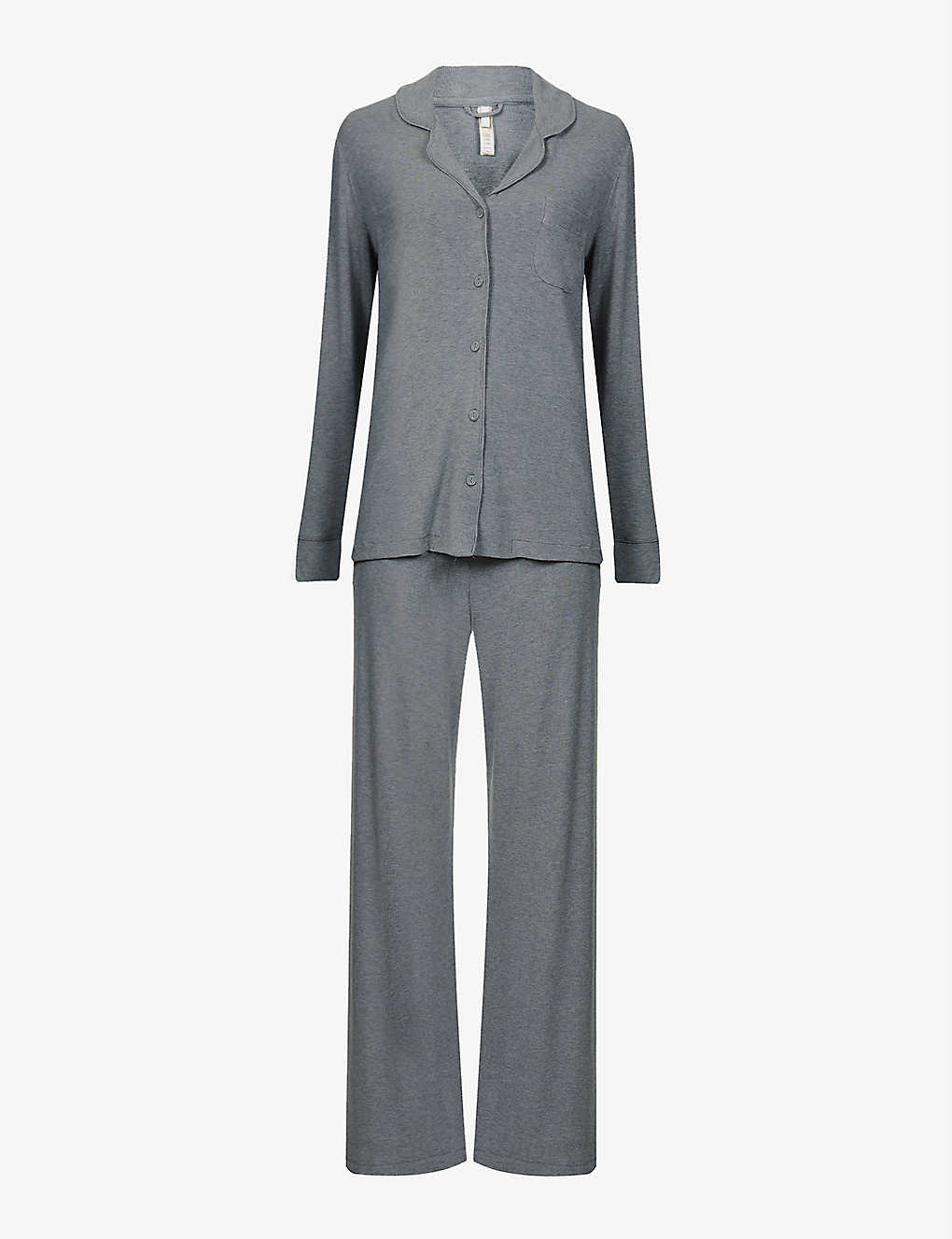 Shop Skims Women's Heather Grey Soft Lounge Stretch-jersey Pyjama Set