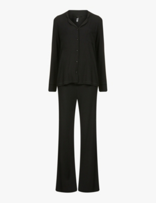 Skims Rib Pajamas In Black