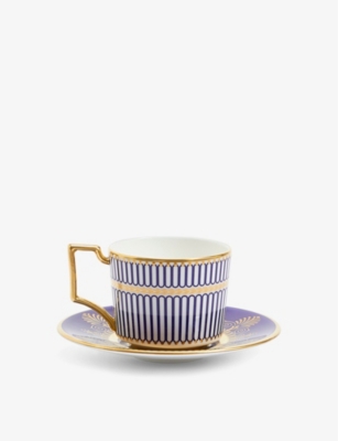 WEDGWOOD: Anthemion bone china espresso cup and saucer