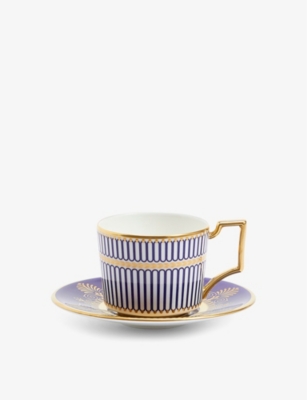 WEDGWOOD: Anthemion bone china espresso cup and saucer