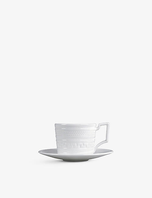 WEDGWOOD: Intaglio bone-china espresso cup and saucer set