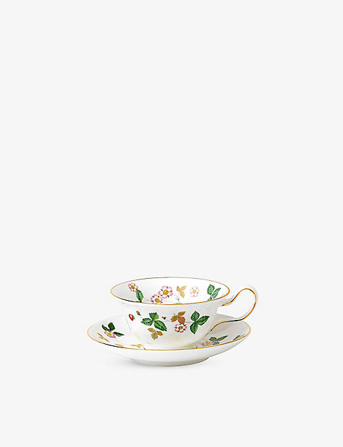 WEDGWOOD: Wild Strawberry bone china teacup and saucer set