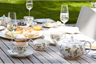 Wedgwood Wild Strawberry Bone China Teacup And Saucer Set