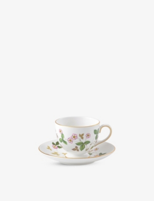 Wedgwood Wild Strawberry Bone China Teacup And Saucer Set