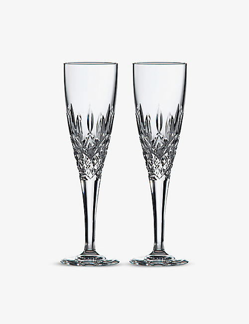 ROYAL DOULTON: Highclere crystal-glass champagne flutes set of four