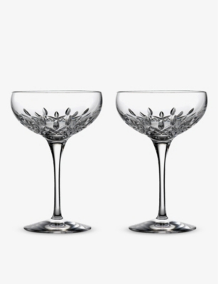 Waterford Lismore Essence Crystal-glass Champagne Glasses Set Of Two