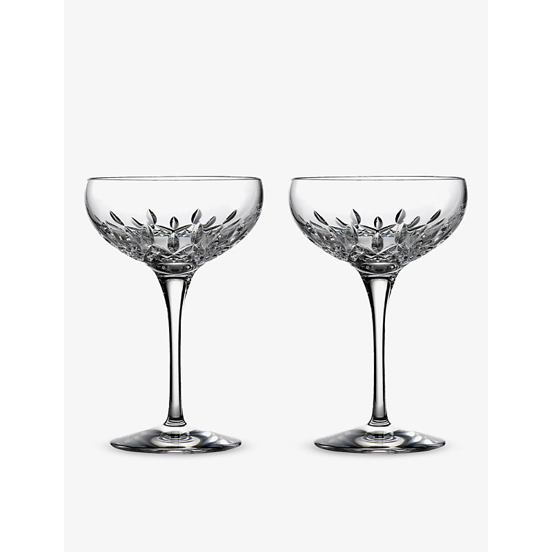 Waterford Lismore Essence Crystal-glass Champagne Glasses Set Of Two