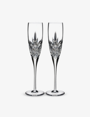 WATERFORD: True Love crystal-glass champagne flutes set of two