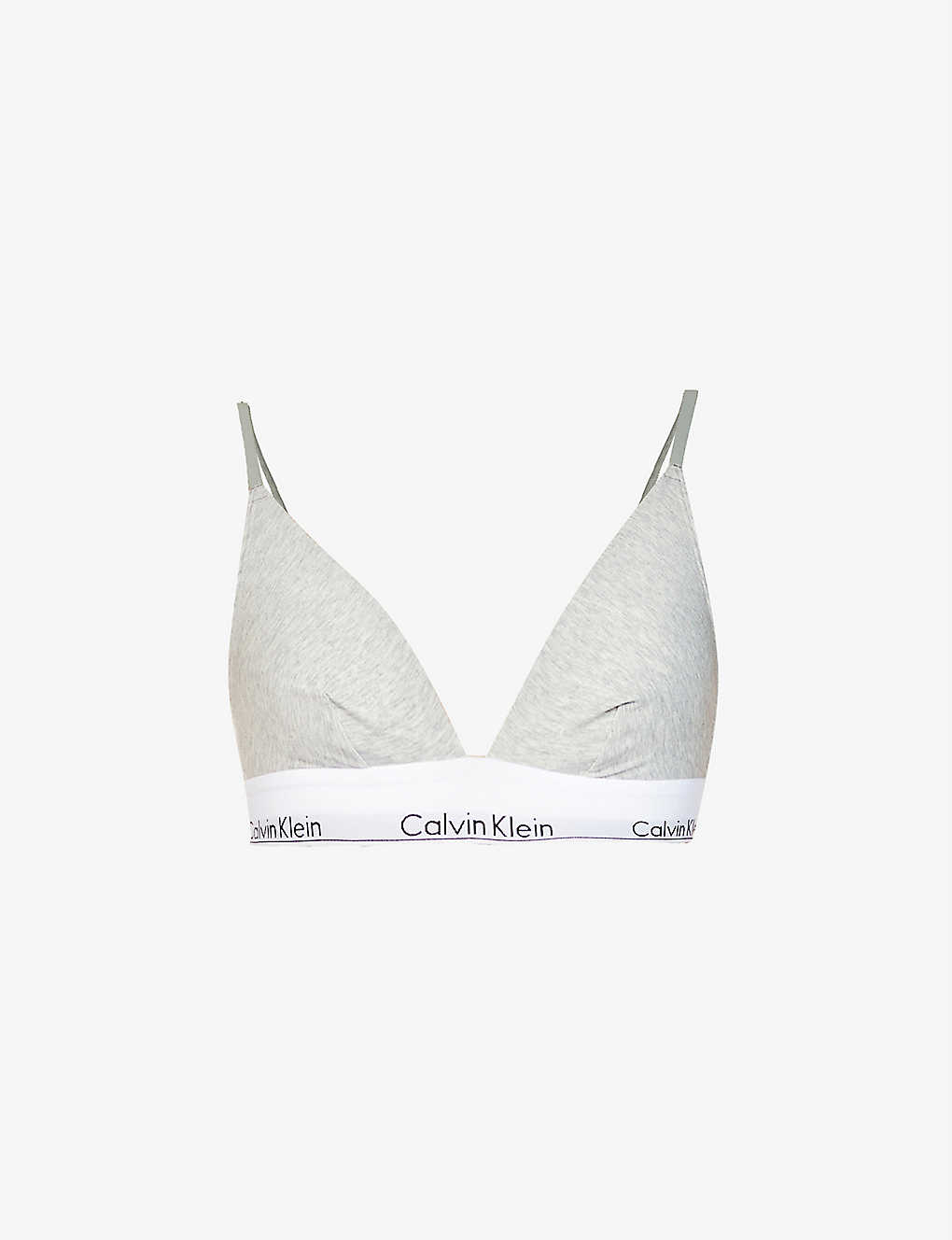 Shop Calvin Klein Women's Grey Heather Modern Triangle Stretch Cotton-blend Bra