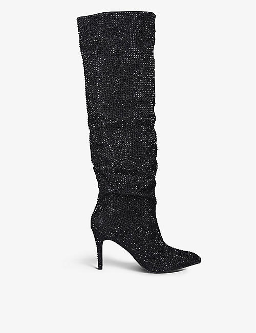 CARVELA: Stand out rhinestone-embellished knee-high boots