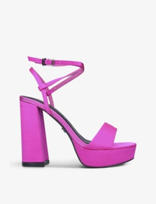 KG KURT GEIGER - Vegan Franky satin heeled sandals | Selfridges.com