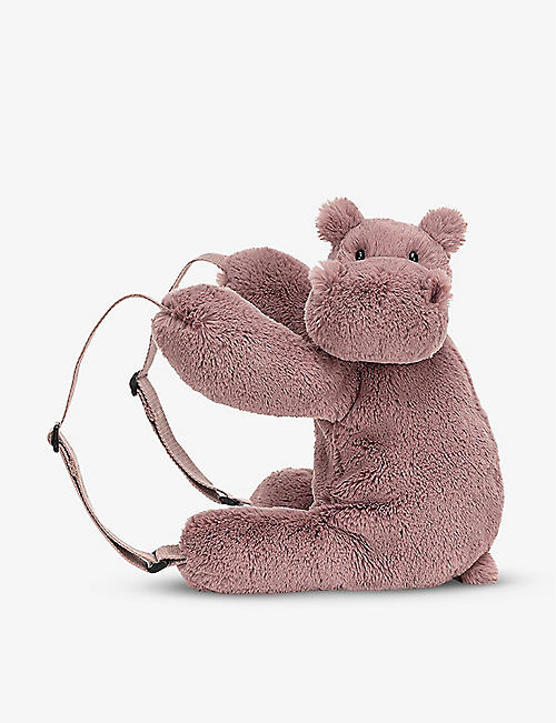 JELLYCAT: Huggady Hippo plush backpack 30cm