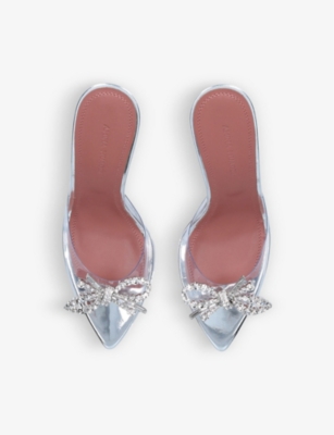 AMINA MUADDI: Rosie Glass crystal-embellished sling-back PVC courts