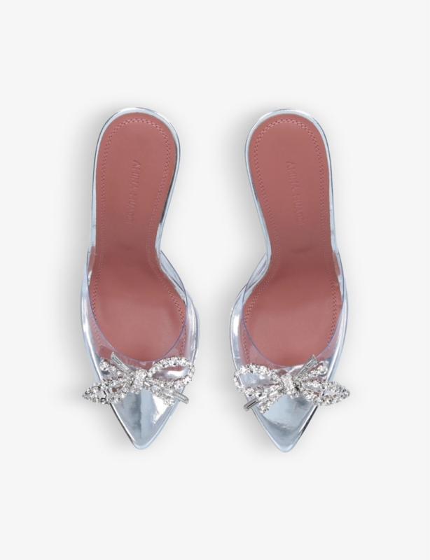 Rosie Glass crystal-embellished sling-back PVC courts