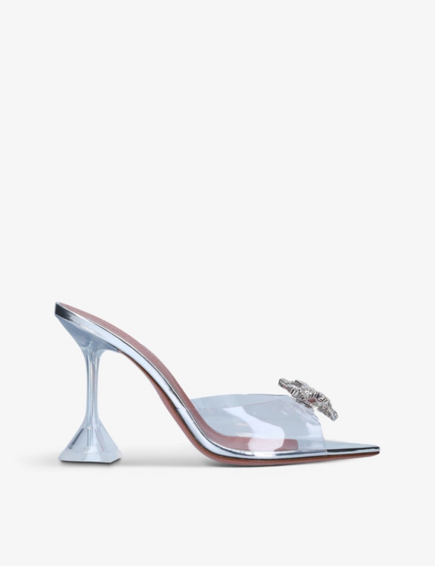 Rosie Glass crystal-embellished sling-back PVC courts