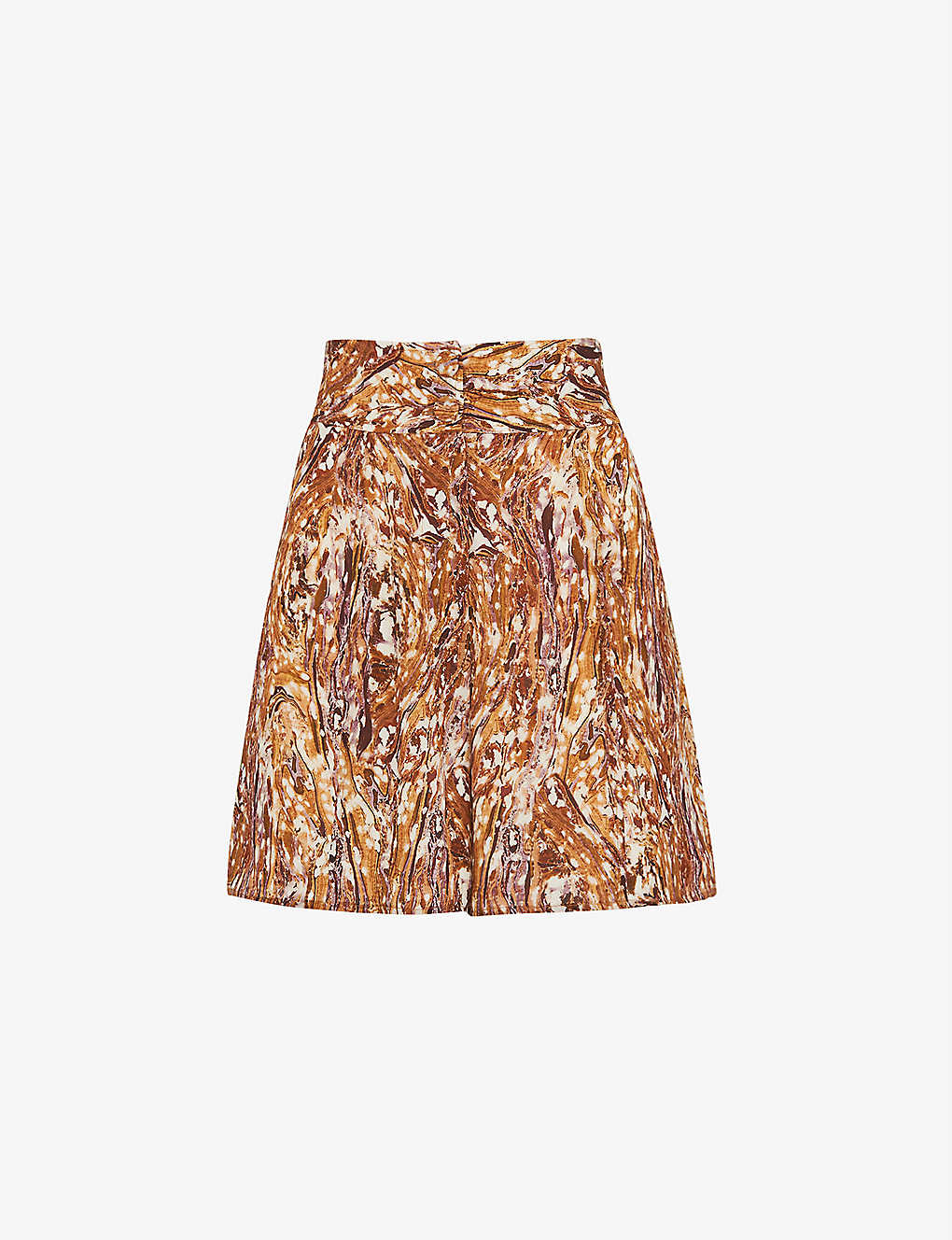 Whistles Marble-print Silk Shorts In Multi-coloured