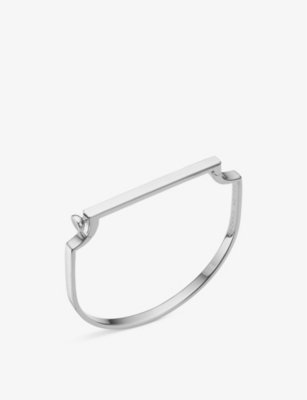 Monica Vinader Engravable Signature Thin Petite Bangle In Sterling Silver