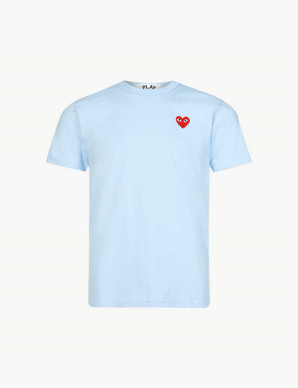 Shop Comme Des Garçons Play Comme Des Garcons Play Men's Blue Heart Cotton-jersey T-shirt