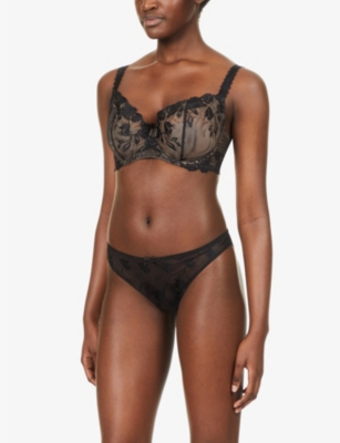 Aubade Sofessence Mid-rise Mesh Briefs In Noir