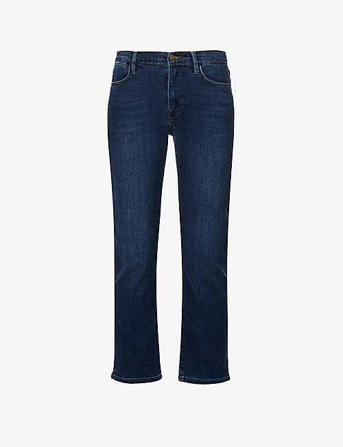 FRAME: Le High Straight high-rise stretch-denim jeans